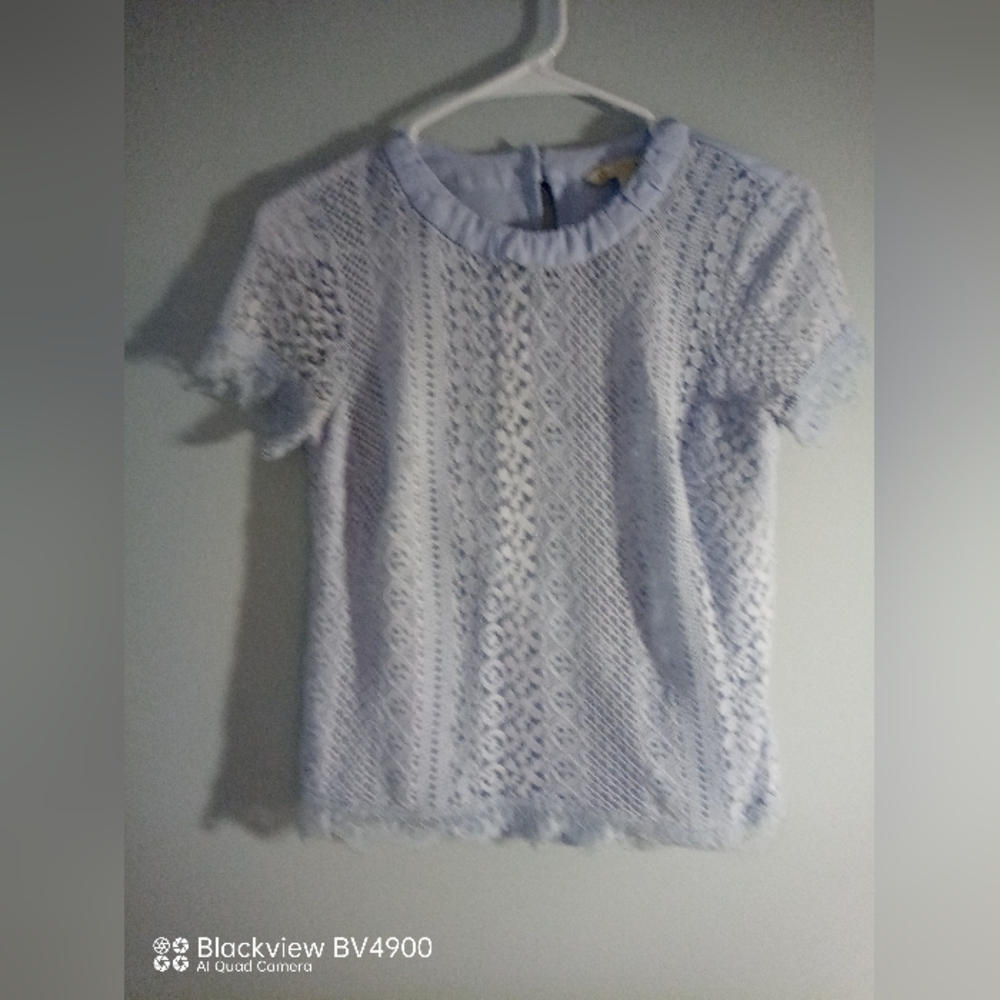 LC Lauren Conrad light blue lined lace top. XS